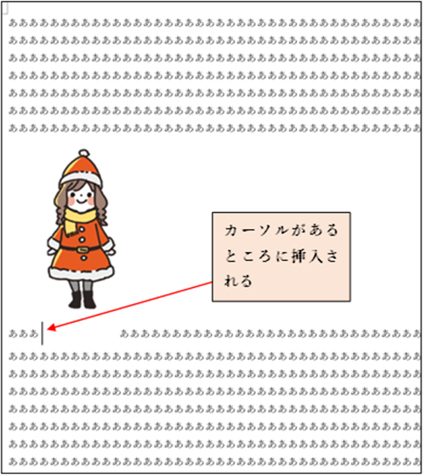 画像挿入後状態「行内」の説明をするための画像