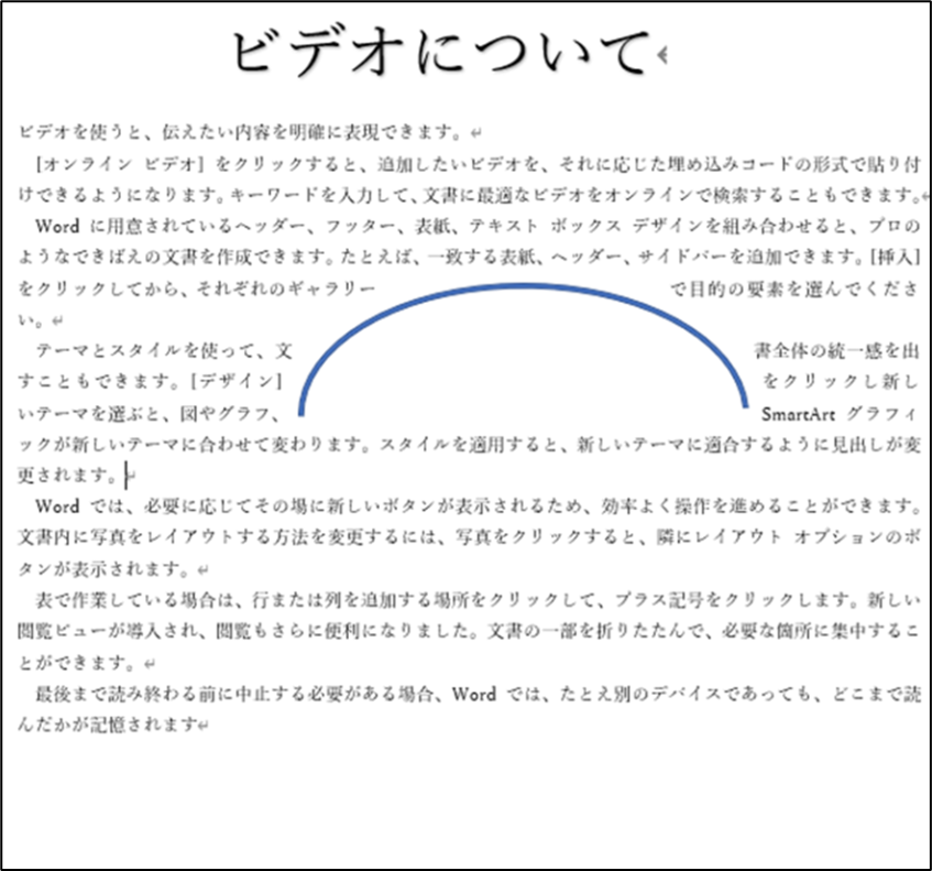 内部と狭い（外周）の違いを説明するための図形を挿入した直後